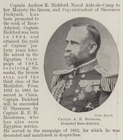 Kaptein AK Bickford, forfremmet kontreadmiral av English Photographer