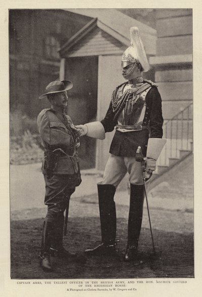 Kaptein Ames, den høyeste offiseren i den britiske hæren, og den ærede Maurice Gifford fra Rhodesian Horse av English Photographer
