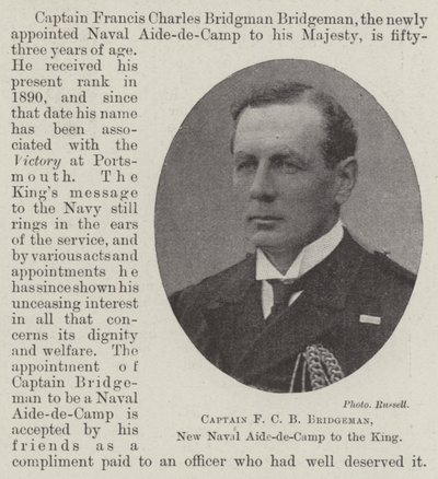 Kaptein F C B Bridgeman, New Naval Aide-de-Camp til kongen av English Photographer