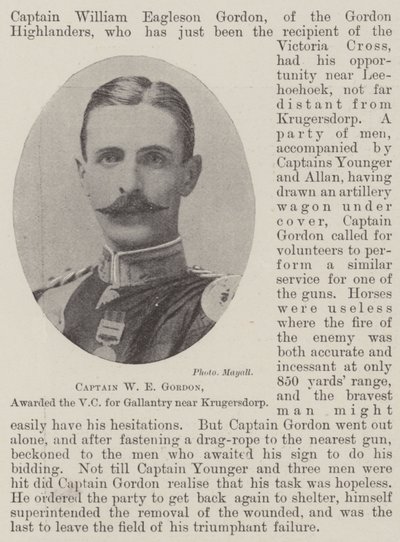 Kaptein W E Gordon, tildelt VC for gallanteri nær Krugersdorp av English Photographer