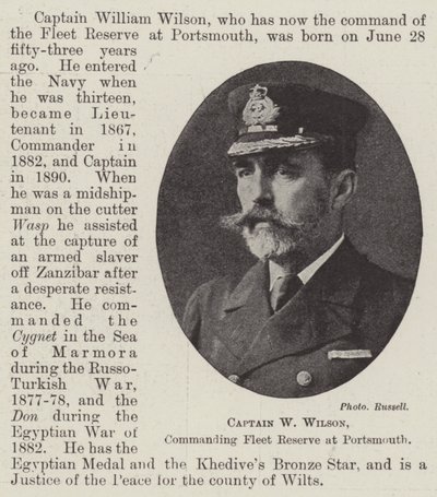 Kaptein W Wilson, kommanderende Fleet Reserve ved Portsmouth av English Photographer