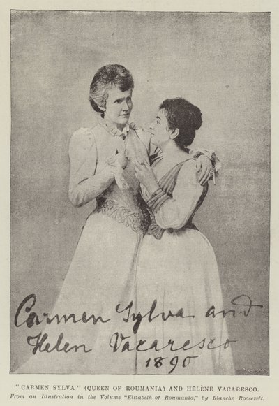 Carmen Sylva (dronning av Roumania) og Helene Vacaresco av English Photographer