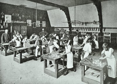Snekkerklasse, 1896 av English Photographer