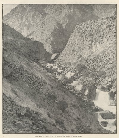 Cascade of Isfairam, i Ferghana, russiske Turkistan av English Photographer