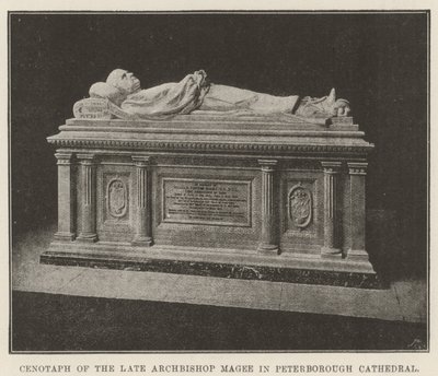 Cenotaph av avdøde erkebiskop Magee i Peterborough katedral av English Photographer