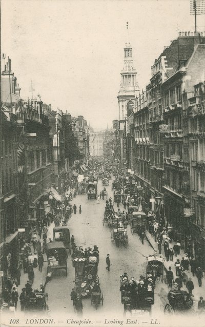 Cheapside ser øst, London av English Photographer