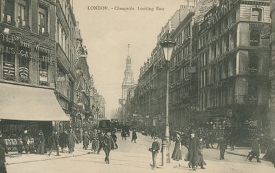 Cheapside ser øst, London av English Photographer