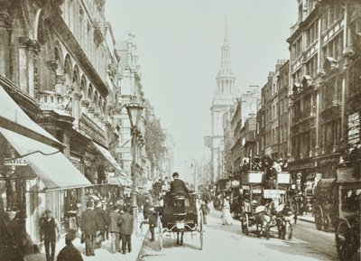 Cheapside, med utsikt mot øst, City of London, 1890 av English Photographer