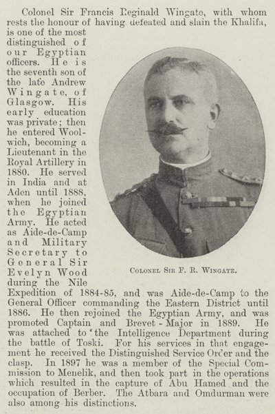 Oberst Sir FR Wingate av English Photographer