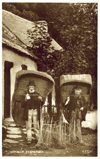 Coracle-fiskere (s/hvitt-bilde) av English Photographer