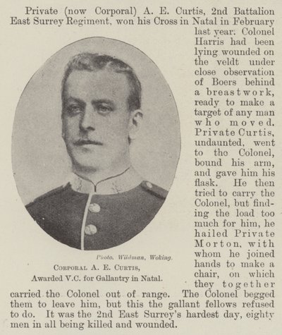 Korporal AE Curtis, tildelt VC for gallanteri i Natal av English Photographer