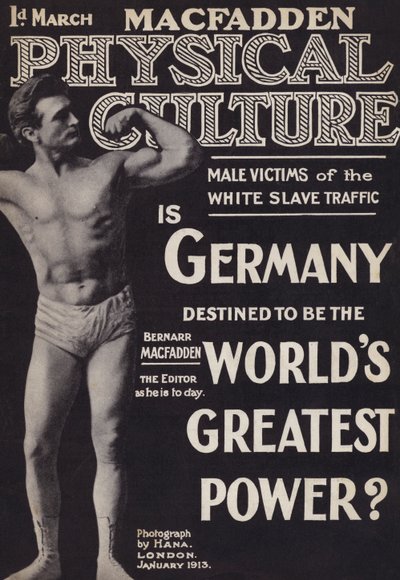 Forside av magasinet Physical Culture, januar 1913 av English Photographer