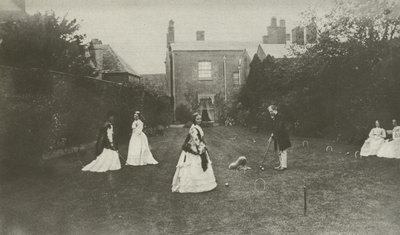 Krokket, i det sene viktorianske England (s/hv-bilde) av English Photographer