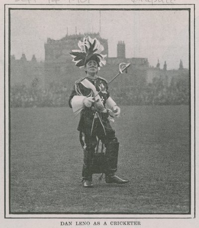 Dan Leno som cricketspiller av English Photographer