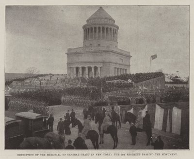 Innvielse av minnesmerket til General Grant i New York, det 7. regimentet passerte monumentet av English Photographer