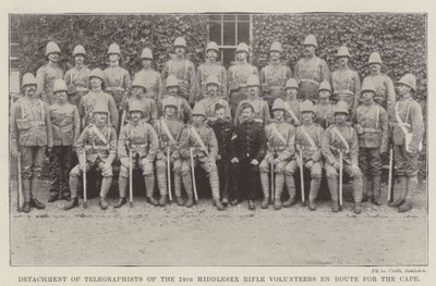 Detachement of Telegraphists of the 24th Middlesex Rifle Volunteers på vei til Kapp av English Photographer