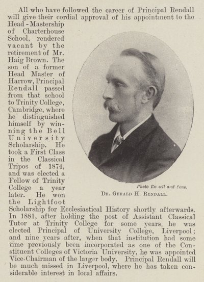Dr Gerald H Rendall av English Photographer