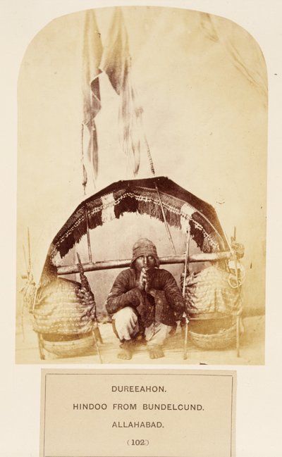 Dureeahon, Hindoo fra Bundelcund, Allahabad, fra The People of India, av J. Forbes Watson, utgitt 1868 (albumtrykk) av English Photographer