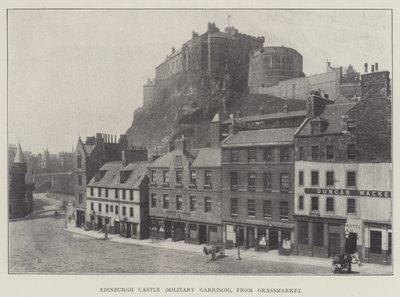 Edinburgh Castle (Militær Garnison), fra Grassmarket av English Photographer
