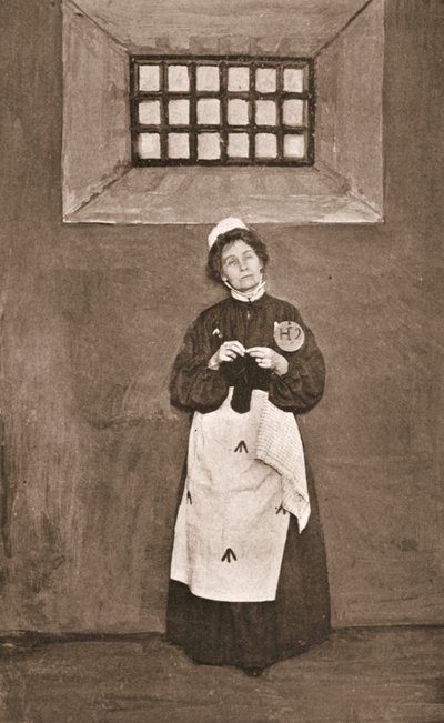Emmeline Pankhurst i en celle i Holloway fengsel av English Photographer