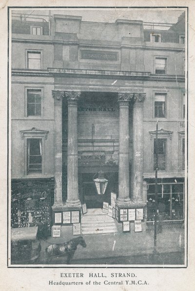 Exeter Hall, Strand, hovedkvarter for Central YMCA av English Photographer