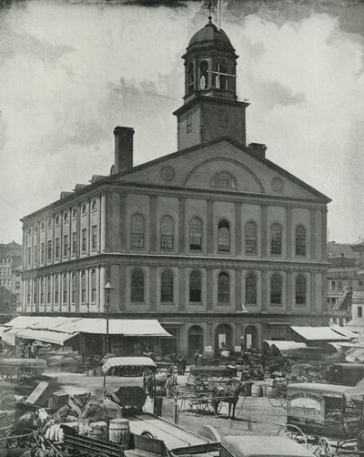 Faneuil Hall, Boston (s/hvitt bilde) av English Photographer