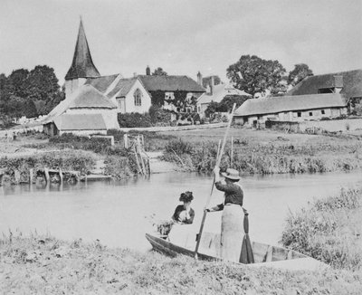 Ferge over Arun ved Bury, Sussex av English Photographer