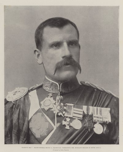 Fighting Mac, generalmajor Hector A Macdonald, kommanderte Highland Brigade i Sør-Afrika av English Photographer