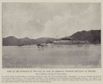 Fort ved inngangen til Gulf of Arta eller Ambracia, overfor byen Prevesa av English Photographer
