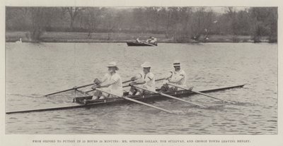 Fra Oxford til Putney på 13 timer 59 minutter, Mr Spencer Gollan, Tom Sullivan og George Towns forlater Henley av English Photographer