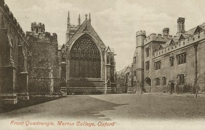 Front Quad, Merton College, Oxford, Oxfordshire (s/hvitt-bilde) av English Photographer