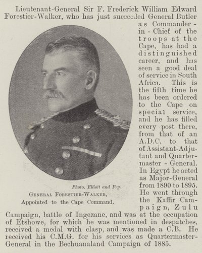 General Forestier-Walker, utnevnt til Cape Command av English Photographer