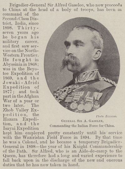 General Sir A Gaselee, kommanderte den indiske styrken for Kina av English Photographer