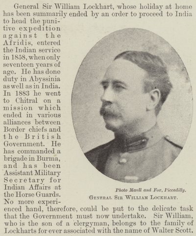General Sir William Lockhart av English Photographer