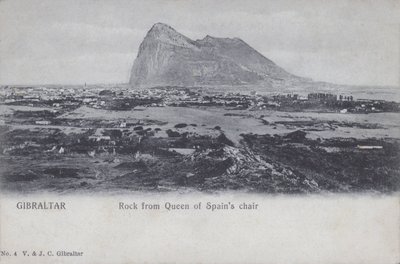 Gibraltar, Rock fra Queen of Spains stol (s/hvitt bilde) av English Photographer