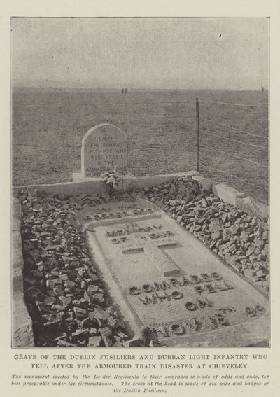 Graven til Dublin Fusiliers og Durban Light Infantry som falt etter pansertogkatastrofen ved Chieveley av English Photographer