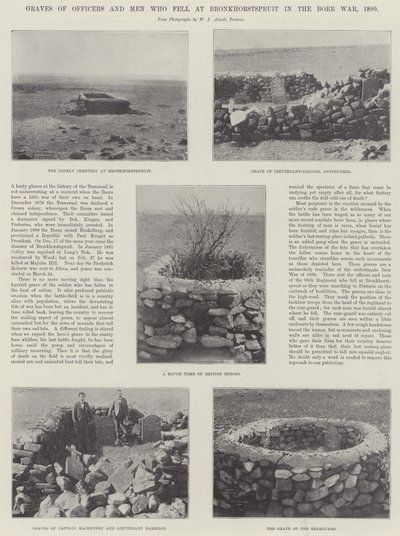 Graver av offiserer og menn som falt ved Bronkhorstspruit i boerkrigen, 1880 av English Photographer