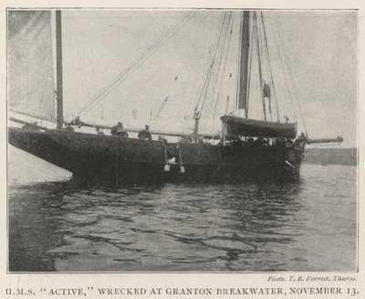 HMS Active, vraket ved Granton Breakwater, 13. november av English Photographer
