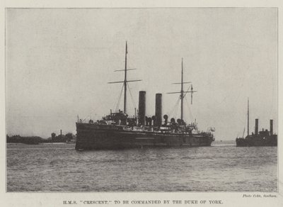 HMS Crescent, som skal kommanderes av hertugen av York av English Photographer