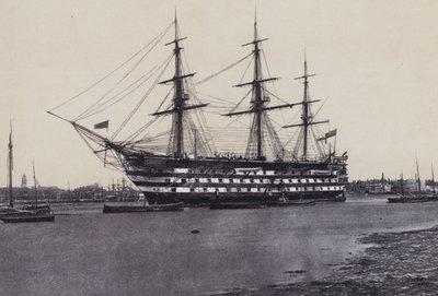 HMS St Vincent (s/hvitt bilde) av English Photographer