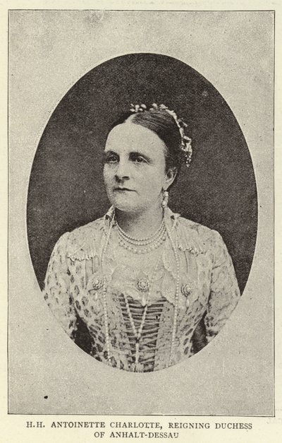 H H Antoinette Charlotte, regjerende hertuginne av Anhalt-Dessau av English Photographer