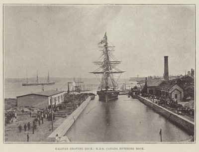 Halifax Graving Dock, HMS Canada entering Dock av English Photographer
