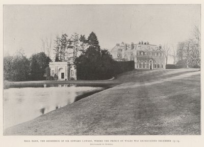 Hall Barn, residensen til Sir Edward Lawson, hvor prinsen av Wales ble underholdt 13.-14. desember av English Photographer