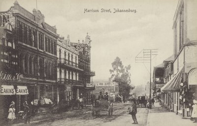 Harrison Street, Johannesburg (s/hvitt bilde) av English Photographer