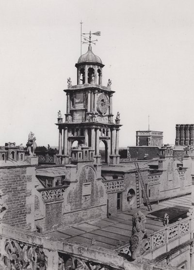 Hatfield House, The Clock-Turret (s/hvitt-bilde) av English Photographer