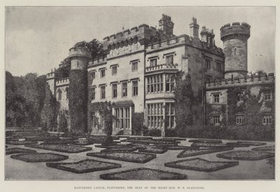 Hawarden Castle, Flintshire, sete for den høyre ærede W E Gladstone av English Photographer