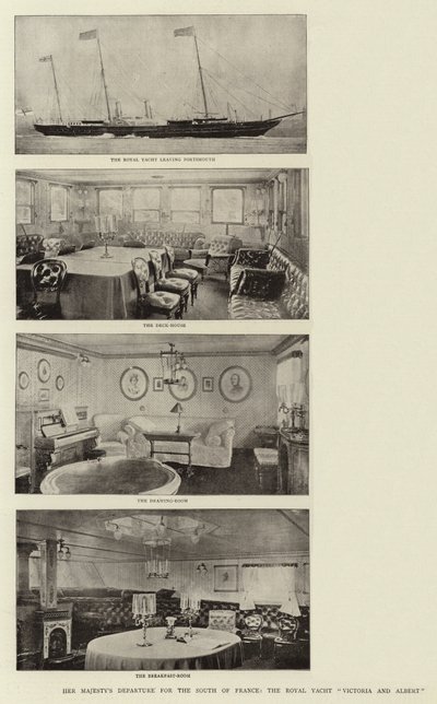 Hennes Majestets avgang til Sør-Frankrike, Royal Yacht Victoria og Albert av English Photographer