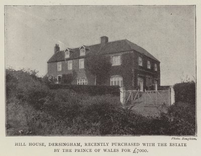 Hill House, Dersingham, nylig kjøpt med eiendommen av Prince of Wales for £7000 av English Photographer