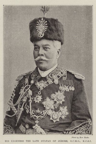 Hans høyhet avdøde sultan av Johore, GCMG, KCSI av English Photographer