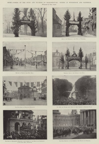 Hjemkomsten til hertugen og hertuginnen av Marlborough, scener ved Woodstock og Blenheim av English Photographer